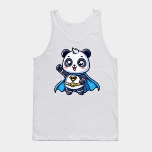 Cute panda wearing a superhero costume Tank Top